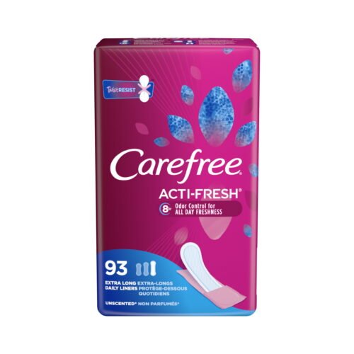 Carefree ACTI-FRESH Extra Long Unscented Daily Panty Liners, 93 Ct
