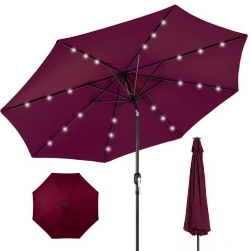 Best Choice Products 10ft Solar LED Lighted Patio Umbrella w/ Tilt