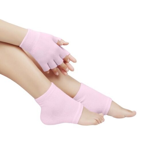 Moisturize Foot Heel Socks Hand Gloves Health & Beauty Gel Spa Skin Care Gift Set – Pink